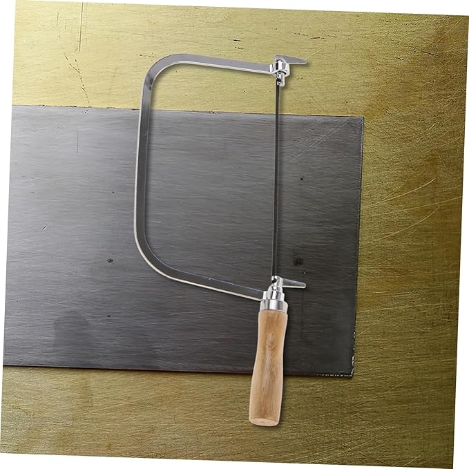 1set Portable Hand Saw Wooden Handle Coping Saw for Woodworking Includes Replacement Blades for Projects and Outdoor Use