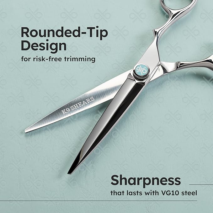 K9 6.5" Hair Scissors for Slide Cutting ??Creating Clean, Defined Lines for a Polished haircut, Handcrafted, Ergonomic Handle, Barber Shears Made with Premium VG10 Steel for Superior Durability