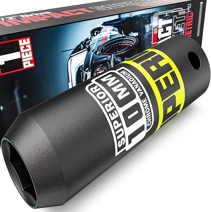 1/2" Drive Impact Socket, 10 mm Deep Socket, Metric, 6 Point, CR-V, for Automotive Maintaince, Mechanical Equipment Maintaince
