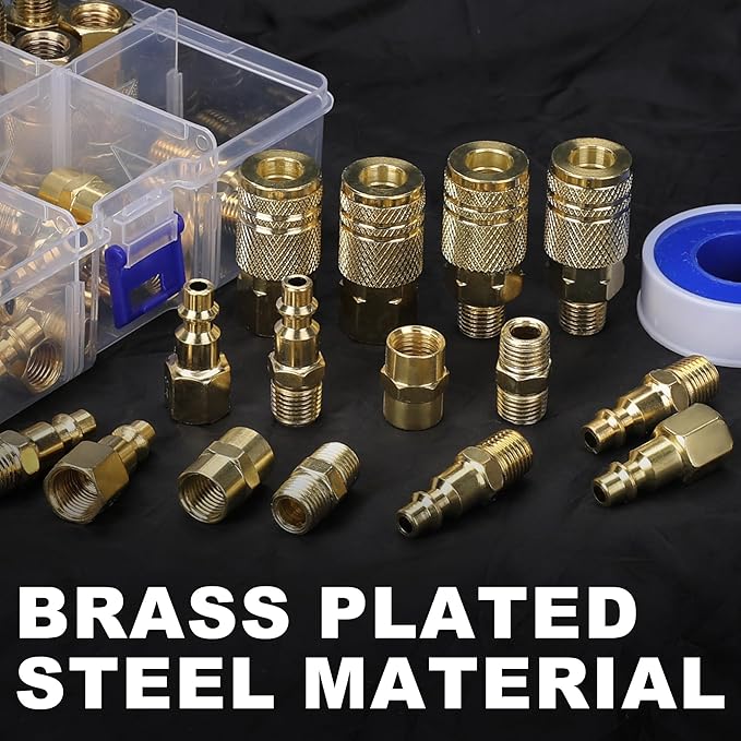 WYNNsky 1/4 Air Hose Fittings, 1/4?쇺?NPT Quick connect Coupler and Plug, 45PCS Air Tools Fittings