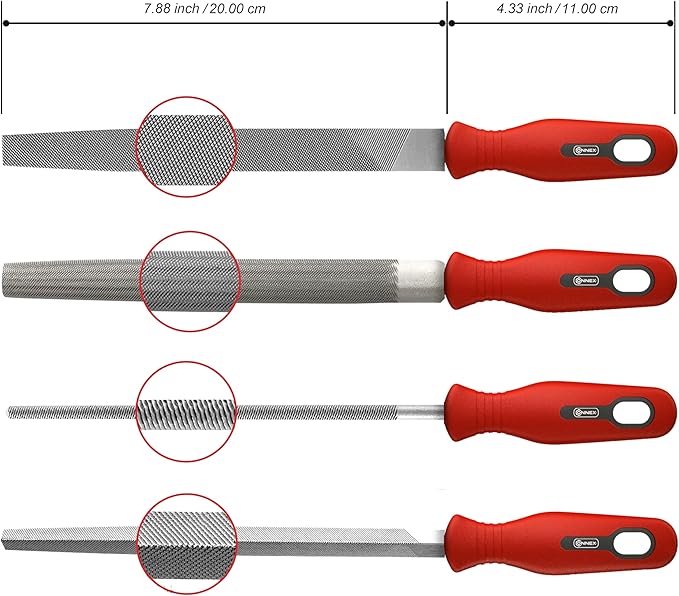 Plg2Sup 17PCs Metal File Set, Metal Files for Steel, GCr15 12 Needle Files and T12 4 Matal Files with Case, 1 Steel Brush, 1 Plastic Box, File Sets for Wood and Metal, for Metalworking & Woodworking