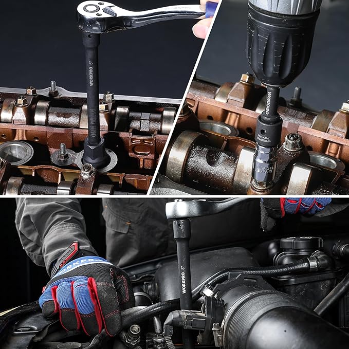 WORKPRO 1/2" Drive Impact Extension Bar Set, 3 PCS Socket Extensions, 3?? 6??and 8??Length, Premium Chrome Vanadium Steel with Black Phosphate Finish