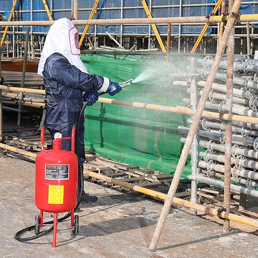 Sand Blaster VEVOR 10Gal Pot Sandblaster, 125 Psi Pressure Sand Blasting Complete Kit for Paint, Stain, Rust Removal and Special Surface Treatment of Material