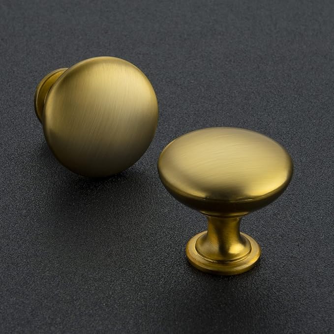 Ravinte 25 Pack Cabinet Knobs - Brushed Brass & Zinc Drawer Pulls & Door Knobs for Dressers & Cabinets