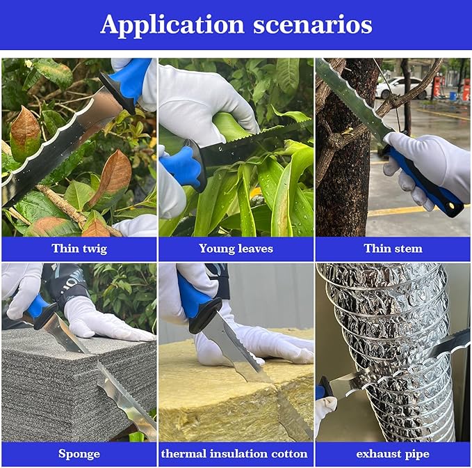 Insulation Knife - Sod Cutter Knife: stainless steel 11.14-Inch sharp blade, double side utility Lawn Repair Saw with Nylon Sheath