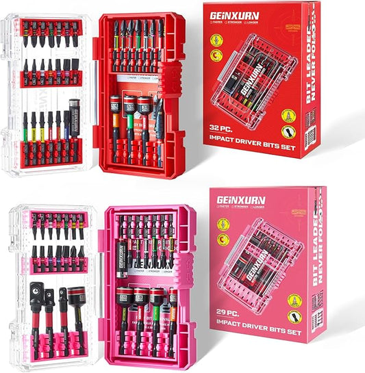 61Pieces Impact Screwdriver Bits Set, Magnetic S2 Steel 1??2?쒺hillips/Square/Torx/Slotted Bits Tips,Impact Bit Holder and Nut Driver and Socket Adapter with Storage Box Case