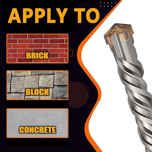1-9/16 in x 23.6 in (40 x 600mm) SDS Plus Rotary Hammer Drill Bit, Concrete Drill Bit for Concrete, Brick, Cement and Stone, Length (Length : 600mm / 23.6 inch, 1-9/16 inch （ 40mm)