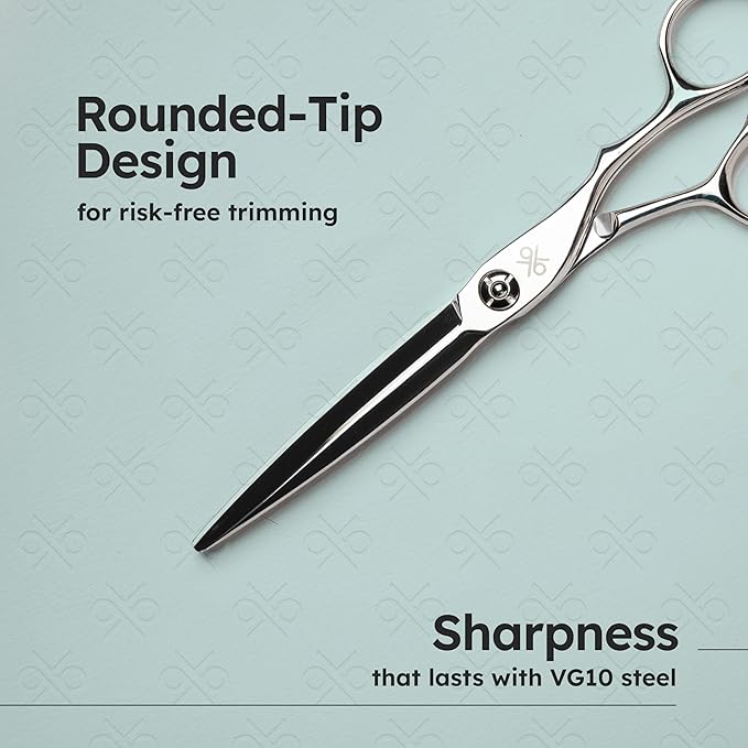 6.3" Professional Hair Scissors ??Barber Shears Made with Premium VG10 Steel, Special Blade Angle, Ideal for Straight Cutting and Slide Cutting, Lightweight, Razor-Sharp, Ergonomic Handle | K9 Shears