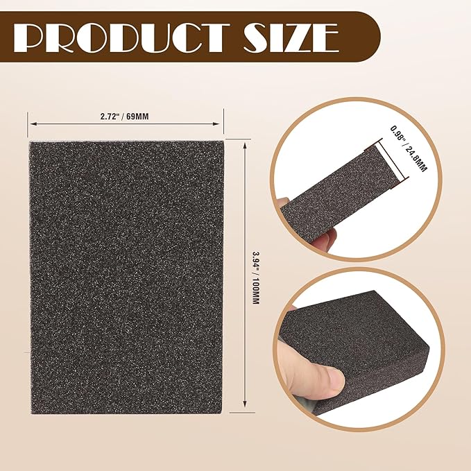 8pcs Sanding Blocks Assortment Kit, Sponge Sand Block Washable and Reusable, Wet & Dry Sandpaper Block for Wood Metal Drywall and Furniture Paint - 120/220 Grit
