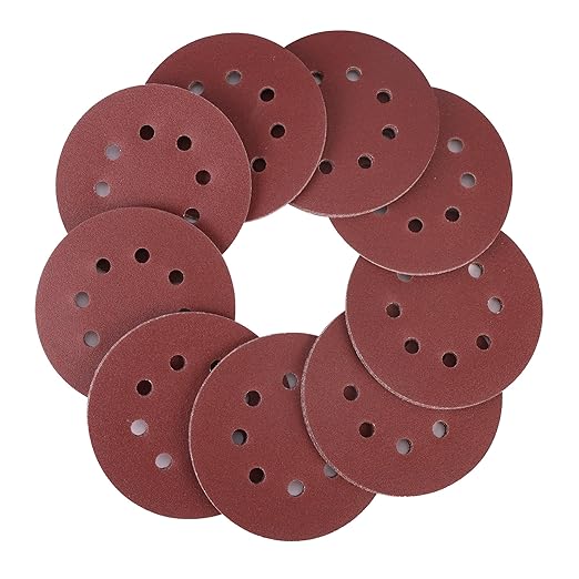 WORKPRO 50-Piece 150 Grit Sanding Discs - 5-Inch 8-Hole Hook and Loop Sandpaper for Random Orbital Sander (Not for Oscillating Tools or Mouse Sander)