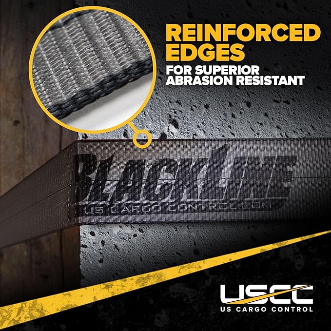 US Cargo Control Blackline Ratchet Straps Heavy Duty (10-Pack), 2 Inch x 18 Foot Black Ratchet Straps with Double J Hooks, 13,000 LBS Break Strength, Heavy Duty Tie Down Straps for Trucks & Trailers