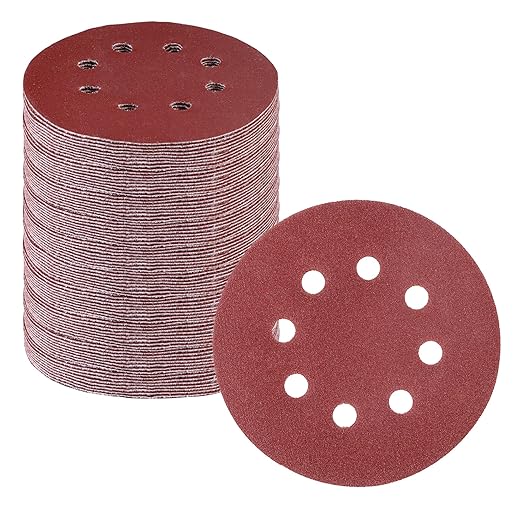 WORKPRO 150-Piece 180 Grit Sanding Discs - 5-Inch 8-Hole Hook and Loop Sandpaper for Random Orbital Sander (Not for Oscillating Tools or Mouse Sander)