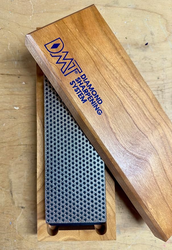 Diamond Machining Technology (DMT) 8" Diamond Whetstone Bench Stone, Extra Coarse Grit Sharpener with Hardwood Box (W8X)