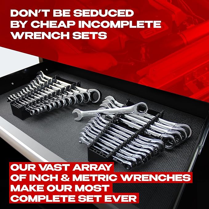 Jaeger 26pc TIGHTSPOT Ratcheting Wrench Master Set - Metric & Inch/SAE Combination Sizes
