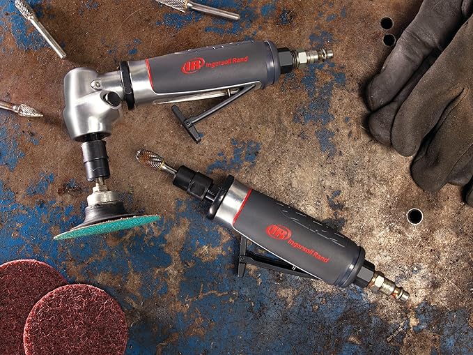 Ingersoll Rand 5104MAX Angle Air Die Grinder, 12,000 RPM, 0.4 HP, 1/4" Collet, Rear Exhaust