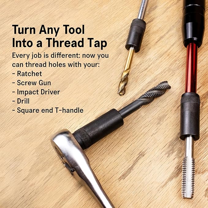 SST - Tap Socket Wrench - 8-Piece Adapter Set - Snug, Secure, & Durable - Easy Storage & Organization - Fits All Number & Fractional M.C.T.I. Standard Taps - Designed in the USA