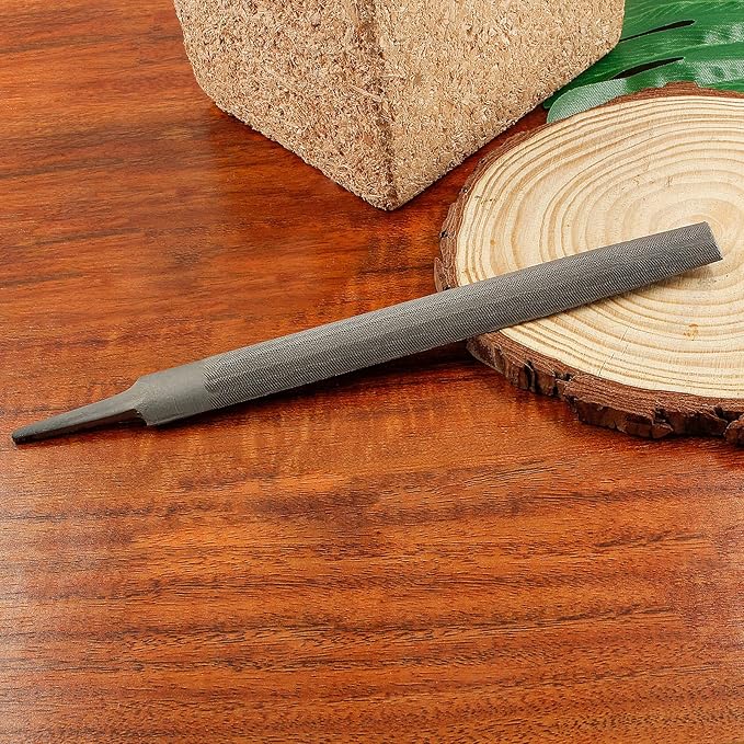 Bivethoi 6 Inch Half Round Cut File, High-Carbon Steel Double Cut Teeth Single Hand File Without Handle Suitable for Wood, Metal, Sharpening