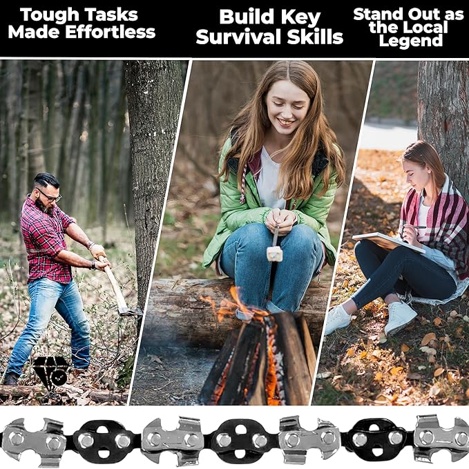 55 Inch High Limb Rope Saw – Dual Sided Pocket Chainsaw with 70 Sharp Teeth 360° – Rope Tree Saw High Limb Tool with Storage Box for Outdoor Adventures