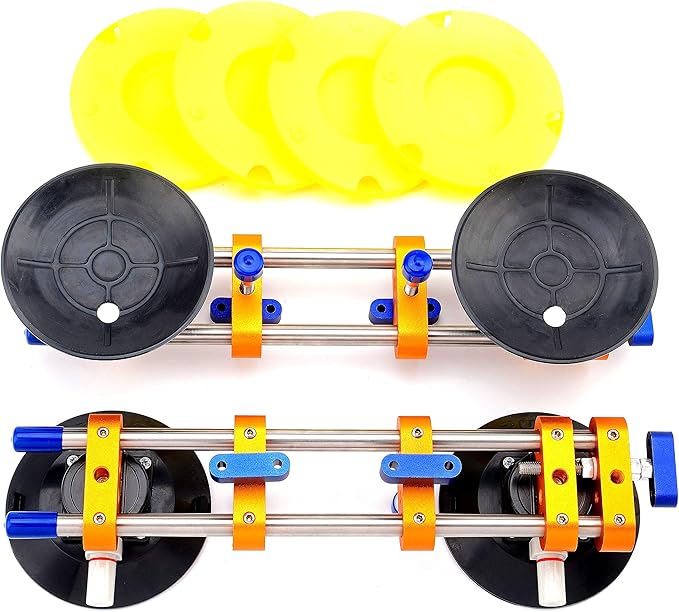 ZUOS A Pairs of Seamless seam Setter with 6" Suction Cups for Seam Joining & Leveling/Professional Countertop, granite竊?Stone, Marble Slab Installation. (double pole 2 PCS)