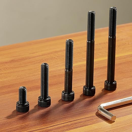 YIIFLY M10-1.5 x 65mm Socket Head Cap Screws, M10x1.5 Bolt,12.9 Grade Alloy Steel, Allen Socket Drive, Black Oxide Finish, Half Thread, Quantity 6