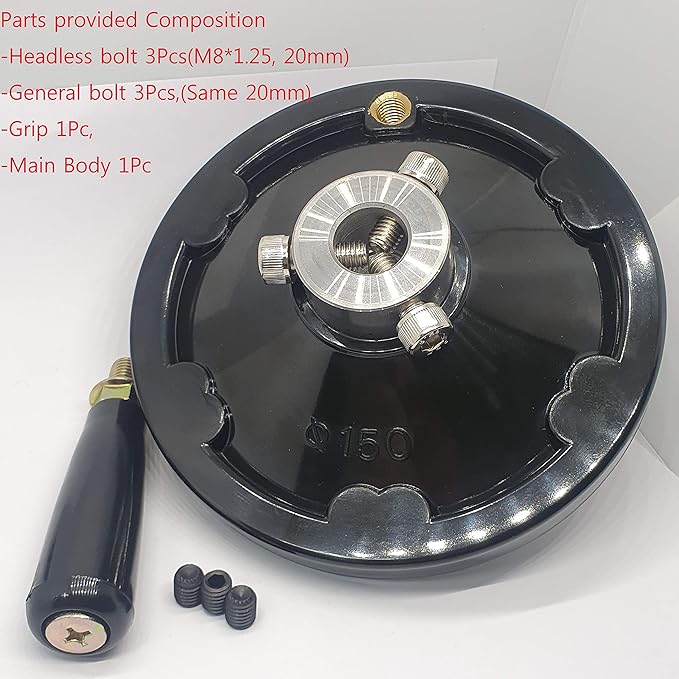 OD 6" Ultimate Handwheel for Any Machine, Fits 3/4" (19.10mm) Shaft or Smaller, Ideal for Table Saw, Milling Machine, Lathe, Drill Press, Tailstock, Liquid Filling Equipment ??Made in Korea