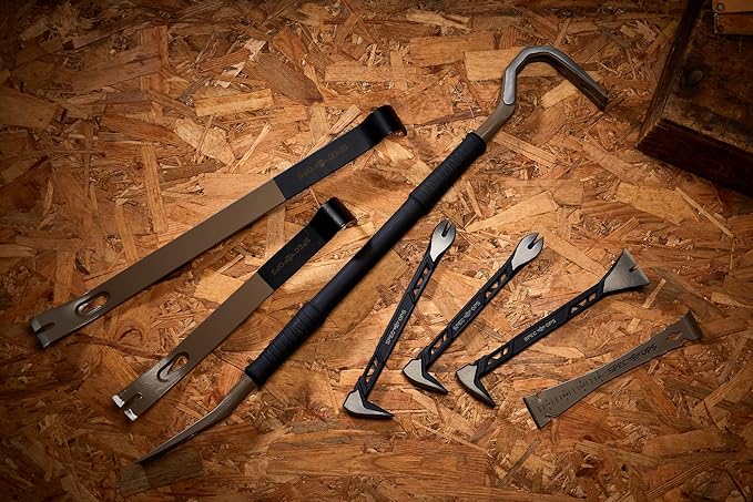 Spec Ops Tools 21" Flat Pry Bar Crowbar, Curved Rocker Head, Teardrop Nail Puller, High-Carbon Steel, 3% Donated to Veterans (SPEC-D21BAR)