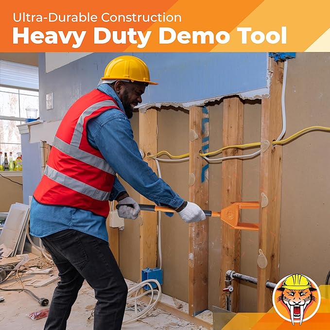 Gutster 30??Demolition Pry Bar & Crowbar ??Oval Handle Wrecking Bar for Ceiling & Wall Demo ??Heavy Duty Nail Puller Tool for Contractors, Firefighters & Home Renovations