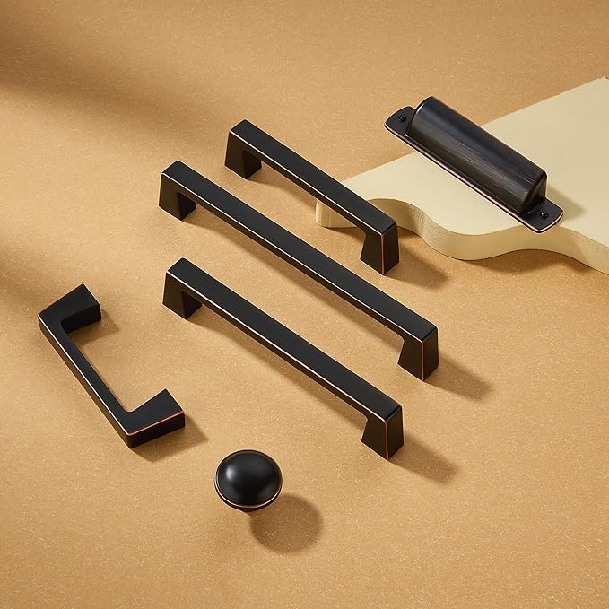 khtumeware 10 Pack 1-1/4 Inch Oil-Rubbed Bronze Cabinet Knobs Solid Round Dresser Knobs Drawer Knobs Simple Cabinet Hardware for Cupboard Drawer Pulls.