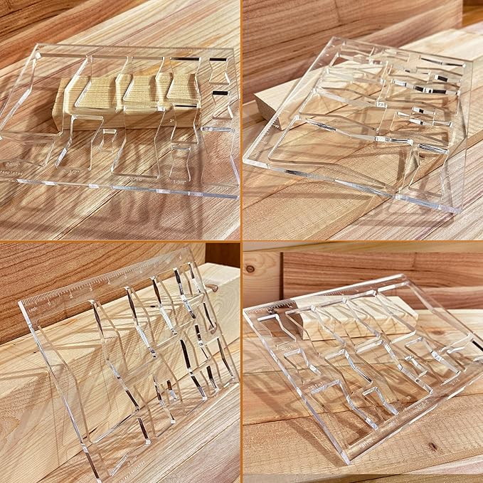 13 in 1 Router Template for Woodworking,Router Jig Bowtie Template, Router Template Jig Kit, Butterfly Inlay Template Decorative Template 10"*7.9" inches, clarity