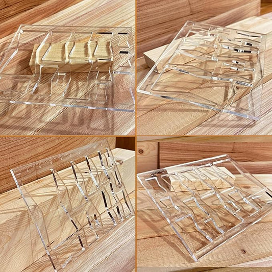 13 in 1 Router Template for Woodworking,Router Jig Bowtie Template, Router Template Jig Kit, Butterfly Inlay Template Decorative Template 10"*7.9" inches, clarity