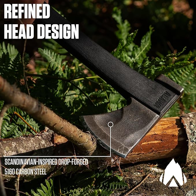 AGAWA ADK26 - Transforming Hatchet & Camping Axe - 2-in-1 Carbon Steel Log Splitter - Camping Gear for Hiking, Fishing, Hunting, Bushcraft, Survival Kit & Bug Out Bag