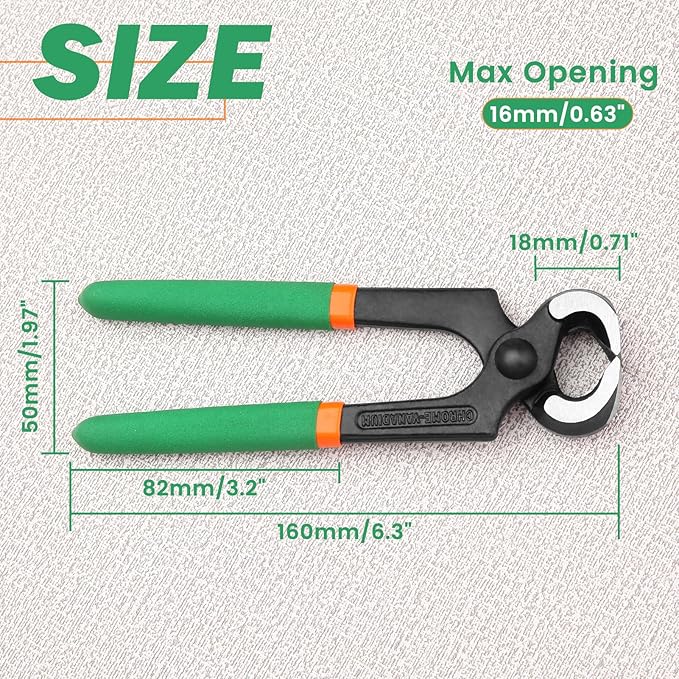 End Cutting Pliers 6 Inches Nail Puller Plier Carpenter Pincer with PVC Handles Stiletto Remove Pliers for Women Nail Remover Tool for Wire Twisting Cutting and Nail Pulling