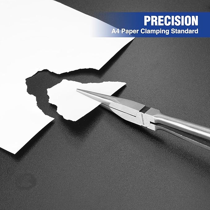 WORKPRO Premium 11??Extra Long Needle Nose Pliers, Paper Clamp Precision, Heavy-Duty CRV Steel, Soft Grip