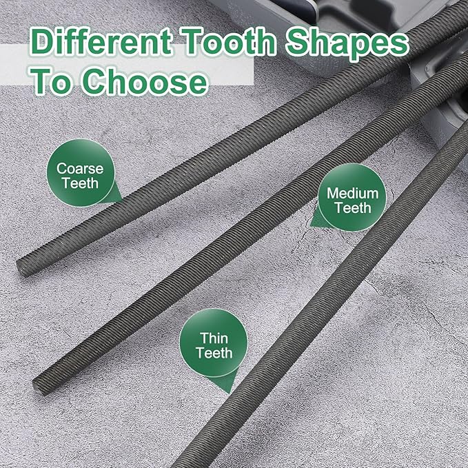 HARFINGTON 12" Round Fine Cut File Double Cut Teeth Fine Metal File High Carbon Steel T12 without Handle for Metal Wood Finishing Roughing, Grey