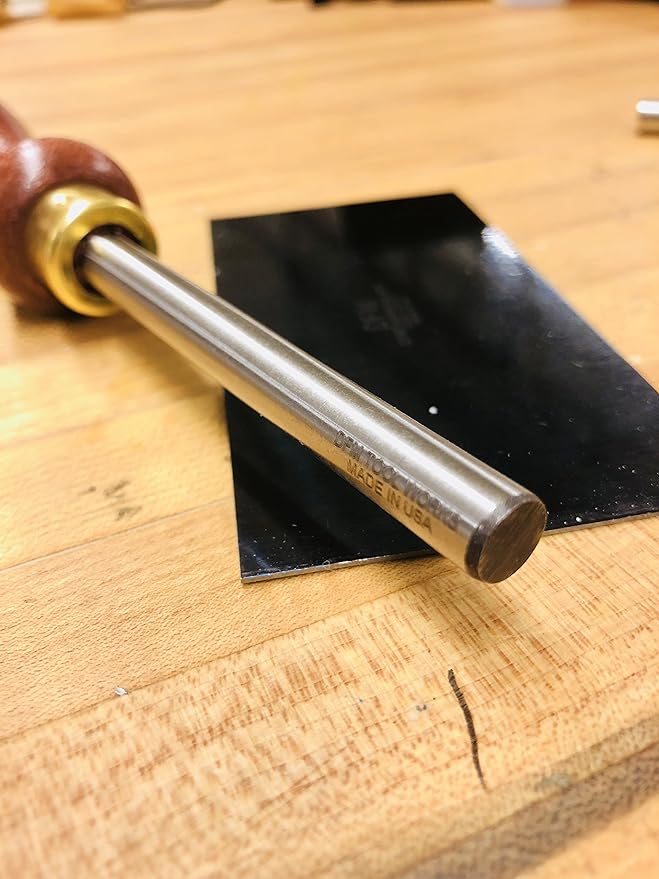 Cabinet Scraper Burnisher Tool - with Hard Maple Handle and Super Hard High Speed Steel Rod - Ideal for Card Scraper Burnishing and Woodworking Applications - Made in USA