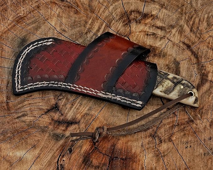 Handmade 1095 Steel Lineman’s Hawkbill knife with Leather sheath, Heavy Duty Utility Knife blade Electrician Wire Skinning knife for professional.