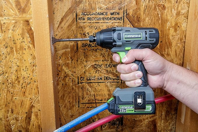 Genesis G20MAX 20V Cordless 1/4" Impact Driver with Battery and Charger 2.0Ah, 1600 in-lbs (GLID20B)