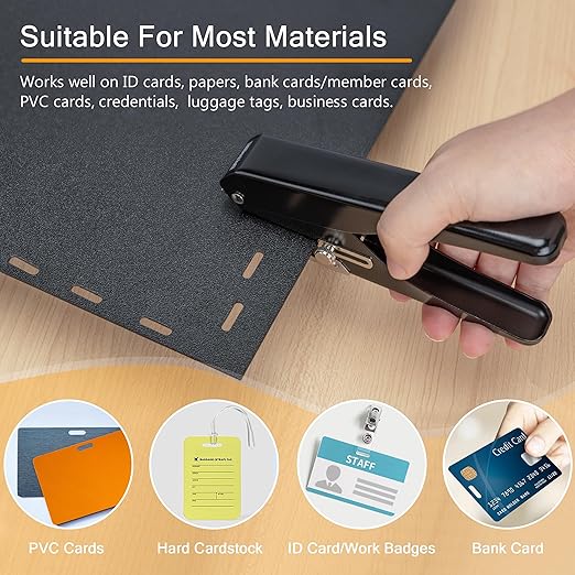 MyLifeUNIT Badge Hole Punch, Slot Puncher for Id Card, PVC Slot and Paper, Heavy-Duty Hole Punch for Pro Use