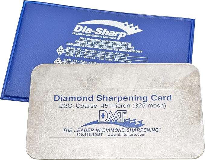 DMT (Diamond Machining Technology) D3C 3-inch Dia-Sharp Knife Sharpener, Coarse Grit, Credit Card Sized, One Size, (D3C)