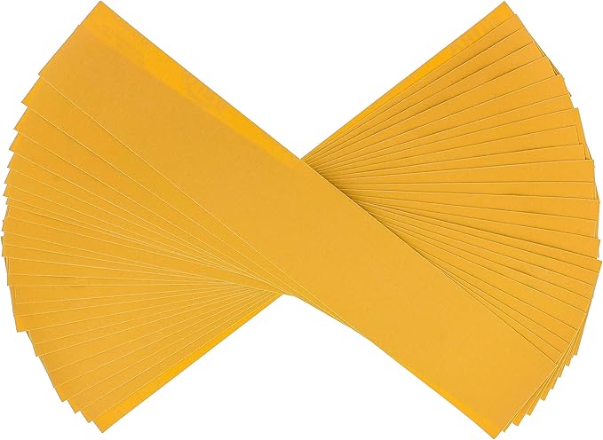 Dura-Gold Premium 320 Grit Gold Pre-Cut PSA Longboard Sandpaper Sheets, Box of 20, 2-3/4" x 16-1/2" Self-Adhesive Stickyback Sandpaper for Automotive, Woodworking Air File Sander, Hand Sanding Block