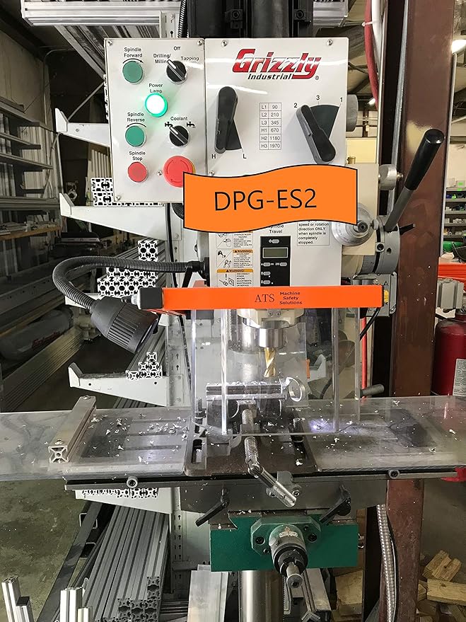ATS Safety, Drill Press Guard, Part # DPG-ES2 LARGE fits Machines with Column Diameters of 4.0 ??6.5 inches, Safety Accessories Made in USA
