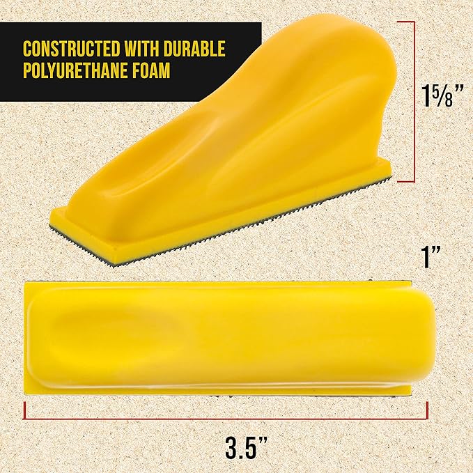 Dura-Gold Micro Hand Sanding Block Kit, 3.5??x 1??Pad, Hook & Loop Backing, 40 Sandpaper Sheets, 5 Each 60, 80, 120, 180, 220, 320, 400, 600 Grit - Wood Woodworking, Small Detail Finishing Sander