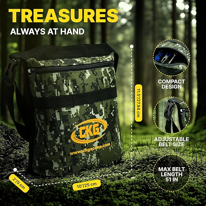 CKG Carbon Metal Detecting Set - Spade Shovel, Hand Shovel Digging Tool, Pouch Bag ??Lightweight and Durable Shovels for Digging Treasure Hunting,Set