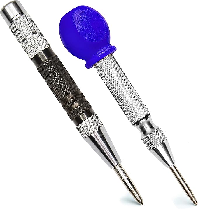 ALLY Tools Super Strong 6 Inch and 5 Inch Heavy Duty Automatic Center Punch, Perfect Automatic Center Punch for Metal, Wood, Plastic, Glass, and Marble ??Features Spring Loaded Center Punch Design