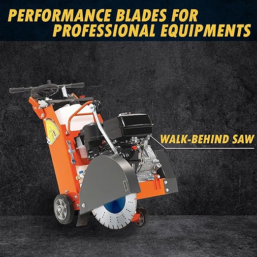 24" All Purpose Diamond Saw Blades for Hard/Reinforced Concrete, Asphalt, Granite, Terrazzo, Ductile Iron Piping, 9-5/8" Cutting Depth, 1" Arbor