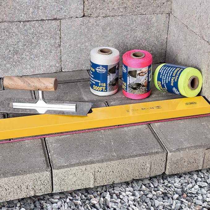 HONGDA Mason Line Set, 500 Feet #18 Braided Nylon Mason line String Perfect for Masonry Jobs and for The Layout of General Construction, Gardening, DIY Project, Fluorescent Pink