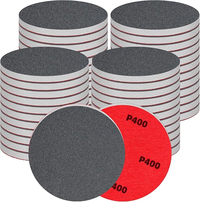 48 Pcs 3 inch Round Sanding Sponge 400 Grit Sandpaper Assortment, Washable & Reusable Foam Sanding Pads for Wood, Metal, Hook and Loop Sanding Discs