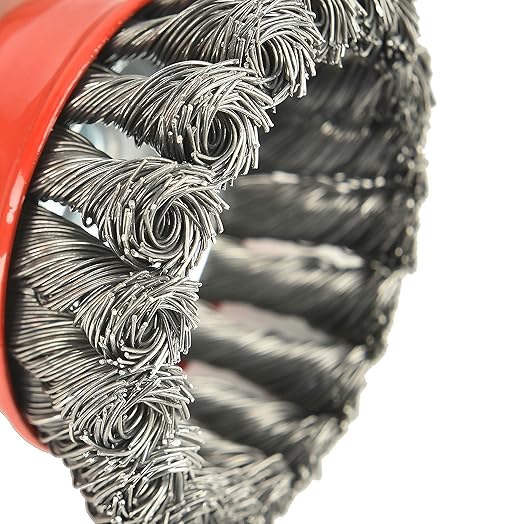20 Pack Wire Wheel Cup Brush, 3 Inch Twisted Knotted Wheel Brush with 5/8"-11 Threaded Arbor for Angle Grinder, Max RPM 12,500, 0.020in Carbon Steel for Rust Removal, Abrasives