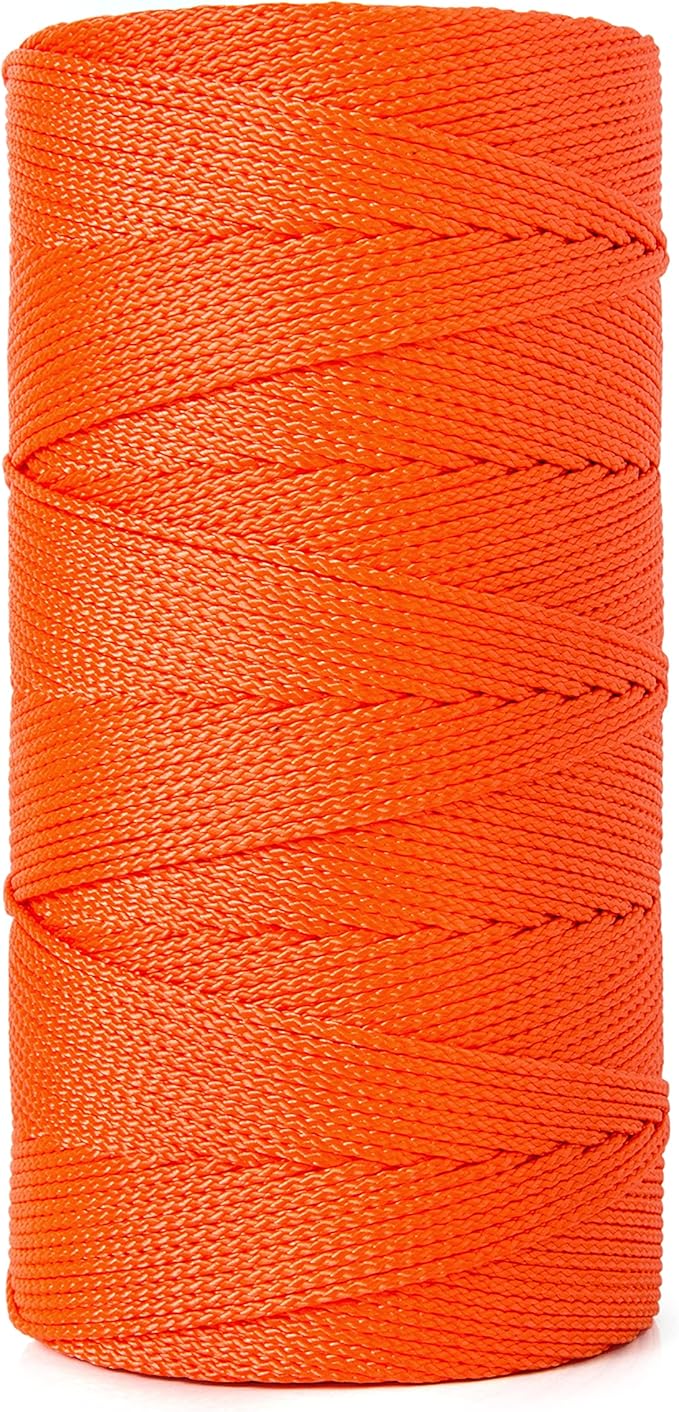 HONGDA Mason Line, 1000 Feet #18 Braided Nylon Mason line String Perfect for Masonry Jobs and for The Layout of General Construction, Gardening, DIY Project, Fluorescent Orange