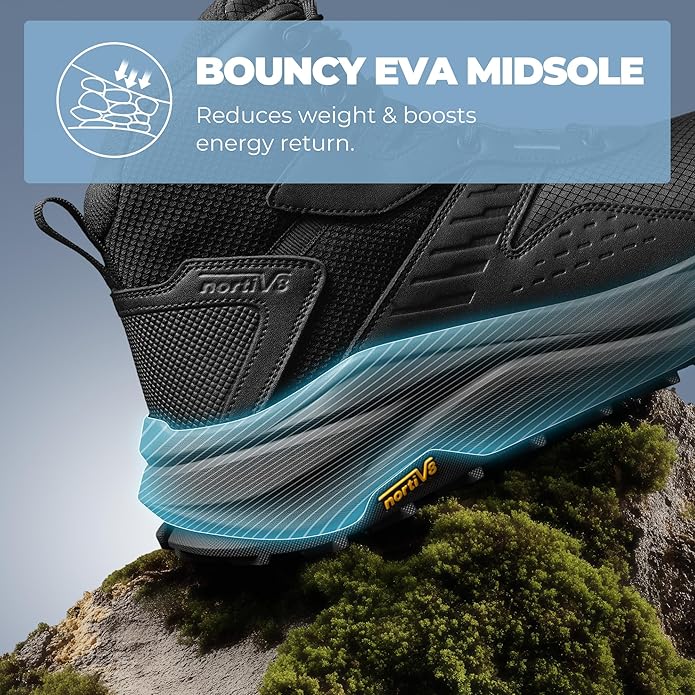 NORTIV 8 Men's Wide Toe Box Hiking Boots Low Drop Waterproof Outdoor Trekking Camping Winter Snow Shoes Katahdin